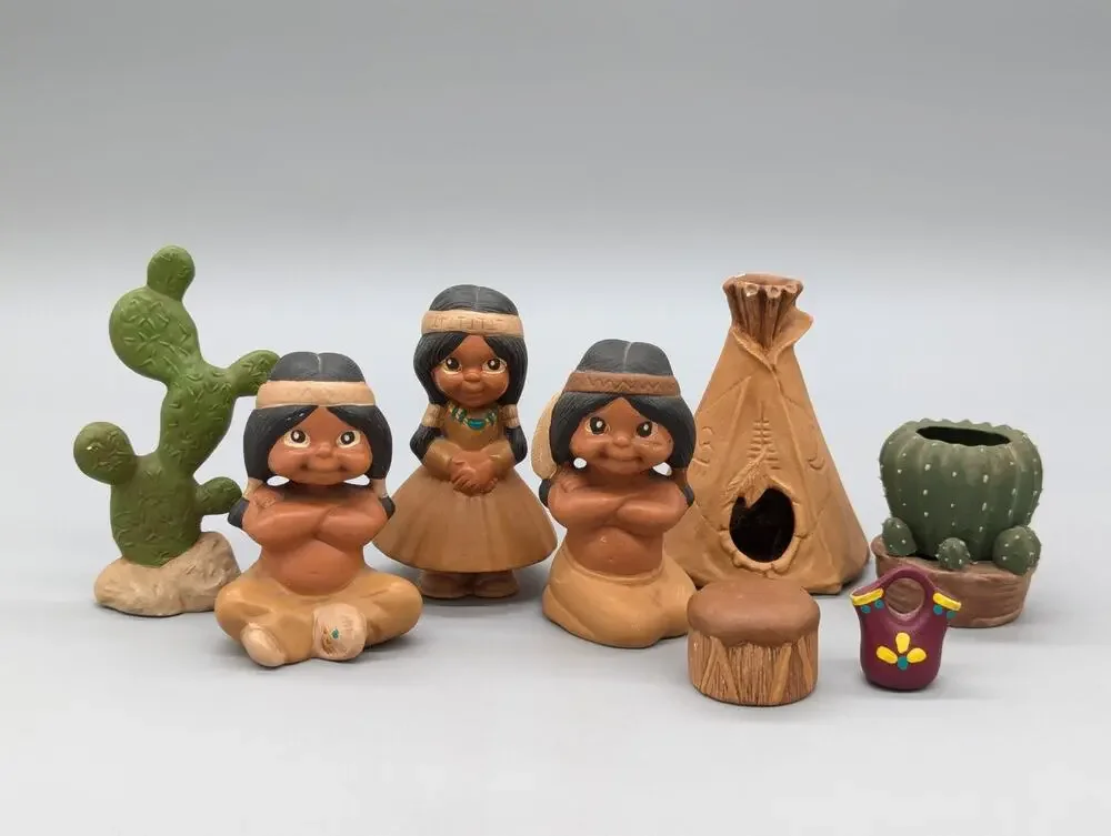 Native American Desert Scene Cactus Tipi Children 3.5